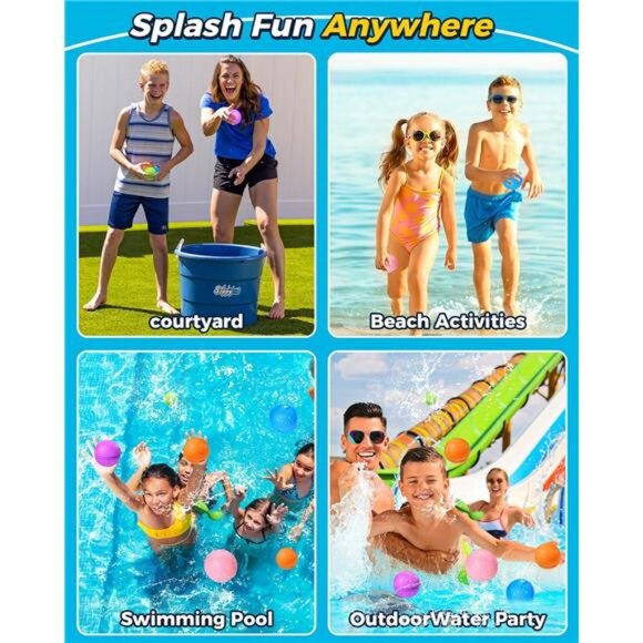 Reusable Water Bomb balloons, Summer Toy Water Toy for Boys and Girls, (12Pack) - Picture 3 of 6